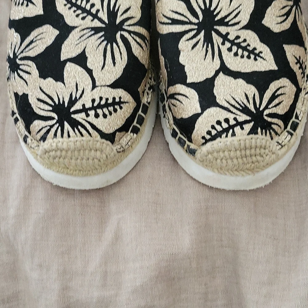 ๐ Host Pick G.H. Bass Women's Madrid Espadrille Blk/gold sparkle slip on 7. - Picture 8 of 12